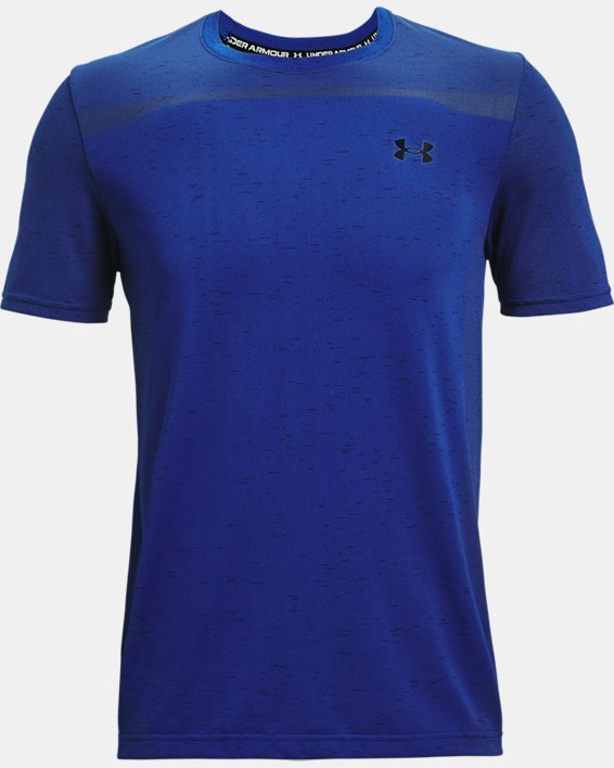 Men's UA Seamless Short Sleeve, Blue, pdpMainDesktop image number 4